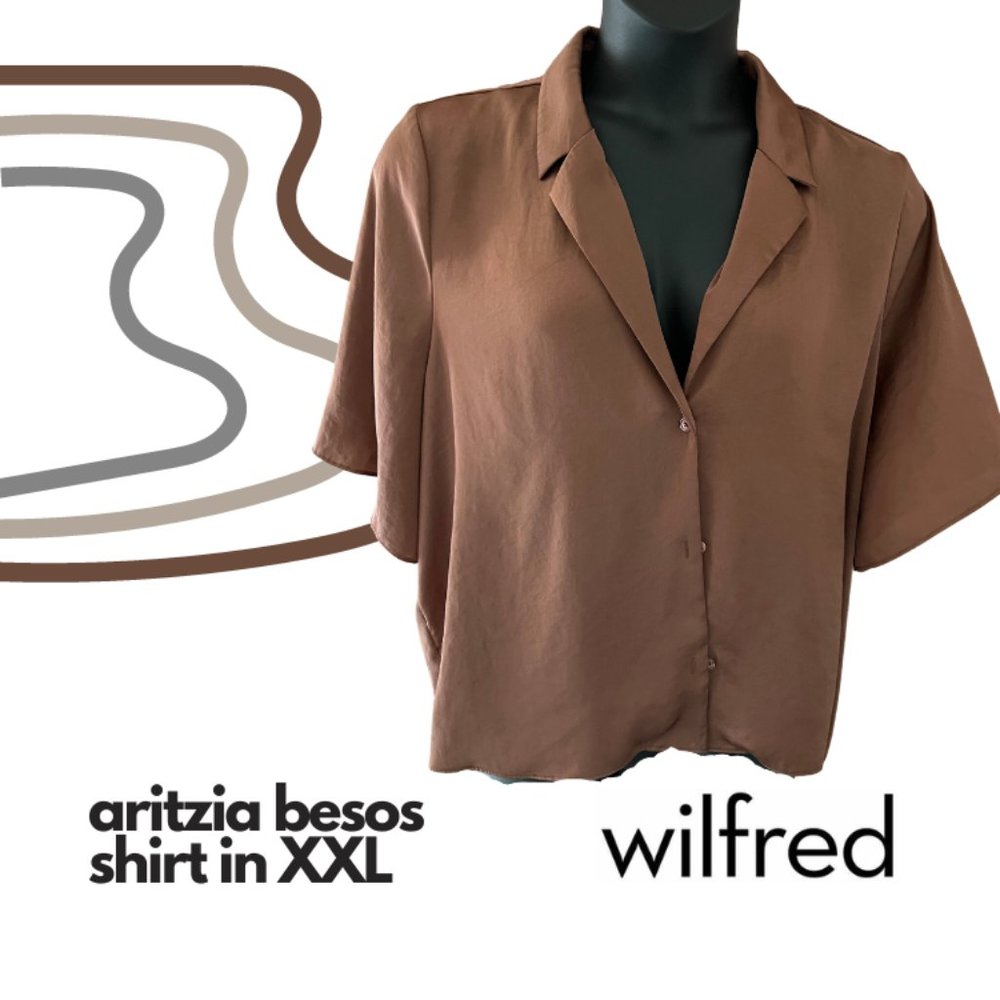 Aritzia Short Sleeve Button Down, Wilfred by Aritzia Rust Beso Shirt in 2XL